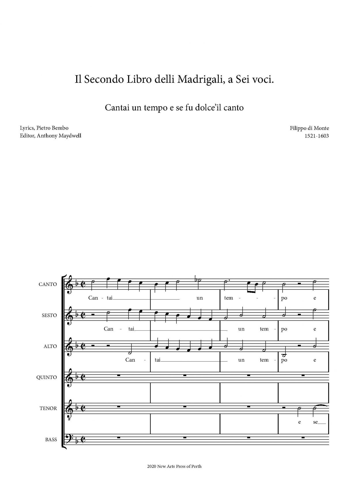 Cantai un tempo e se fu dolce’il canto