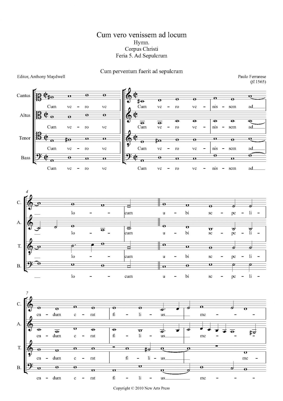 Ad Sepulcrum: Cum vero venissem ad locum, Sepulto domino
