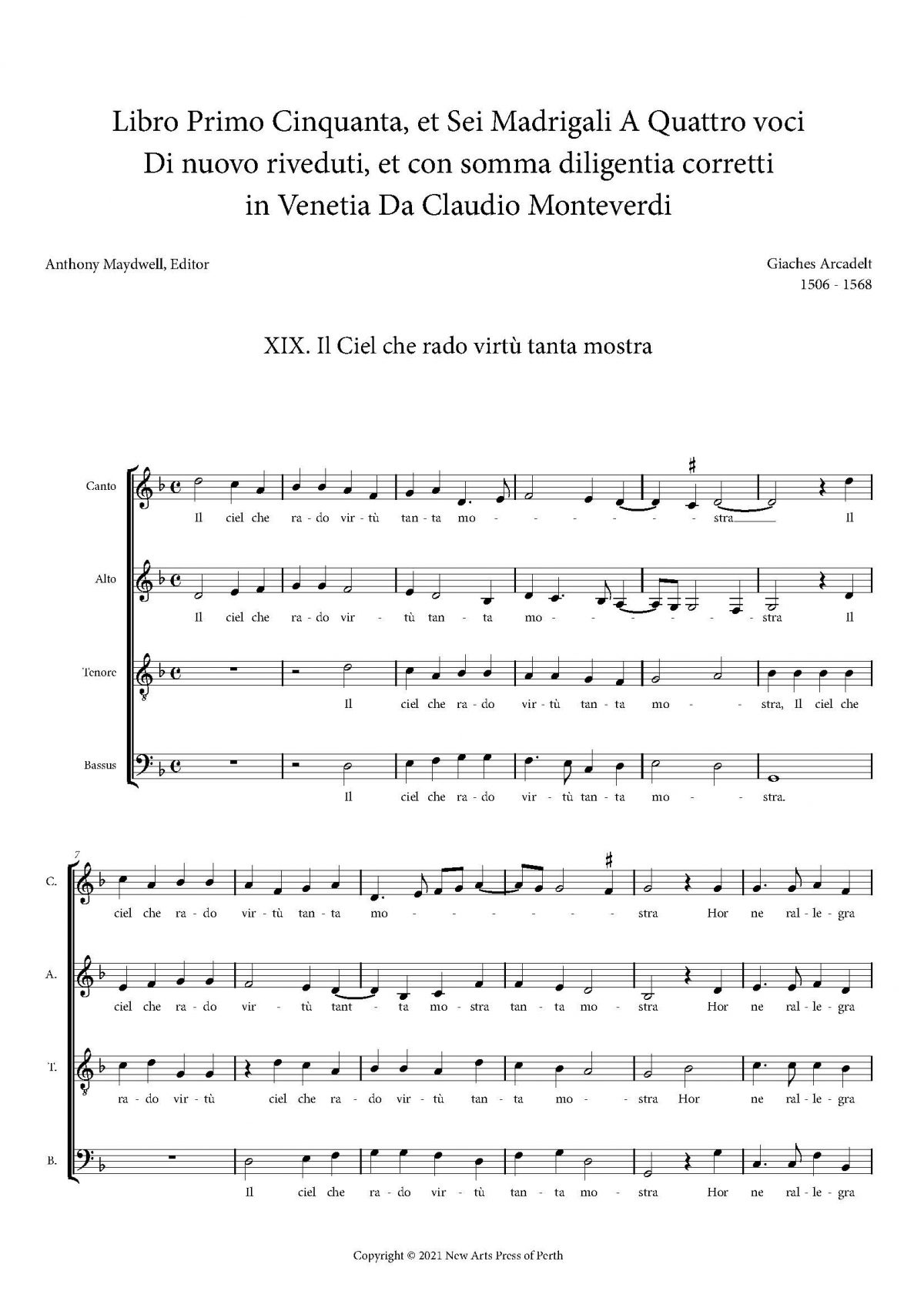 Il Ciel che rado virtù tanta mostra