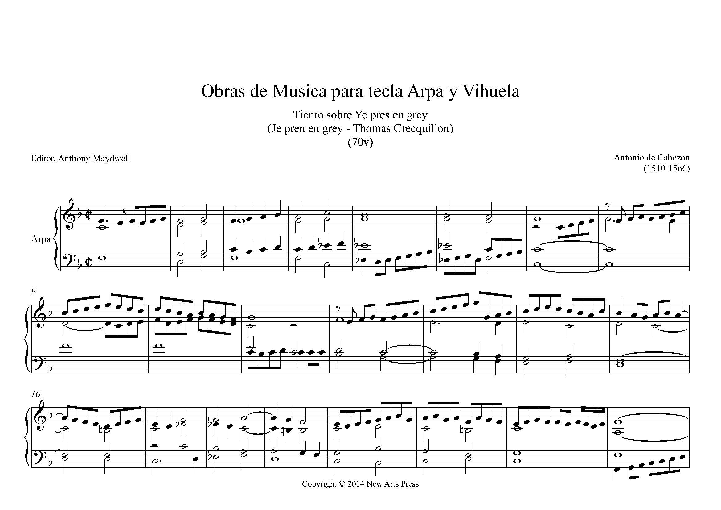 Tiento sobre Ye pres en grey