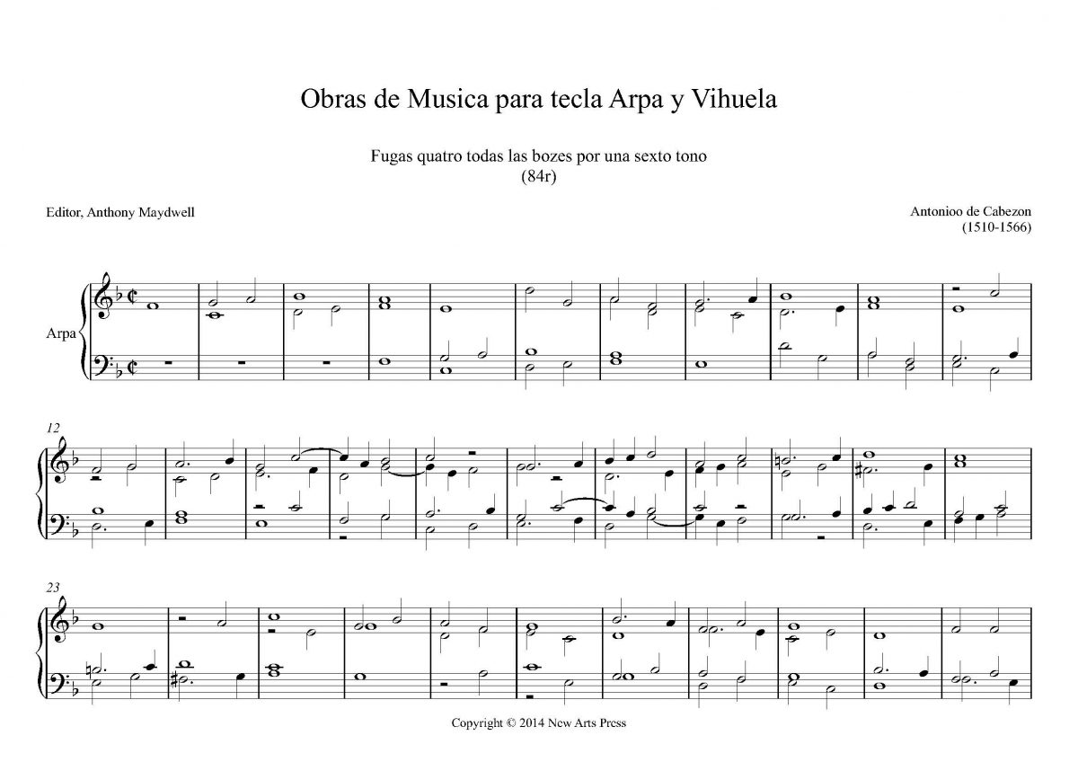 Fugas quatro todas las bozes por una sexto tono