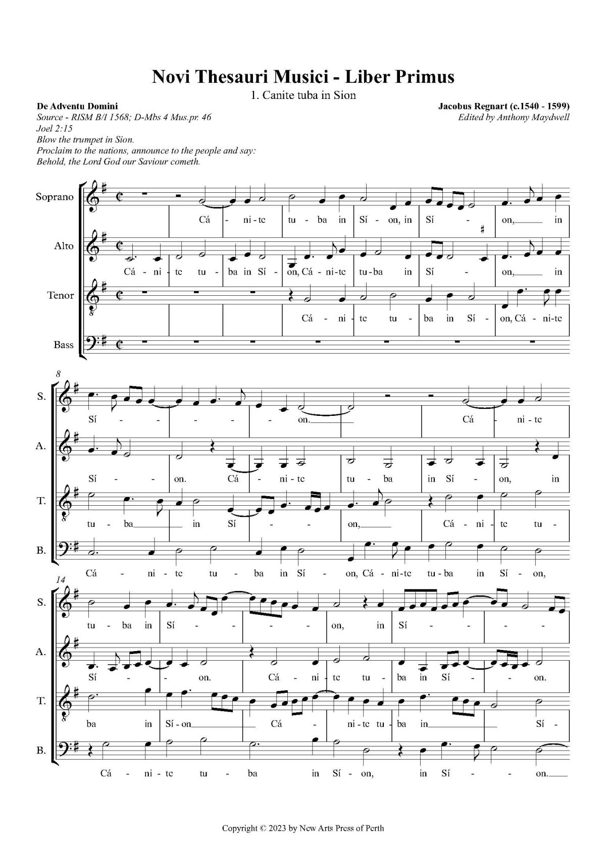Canite tuba in Sion Transposed