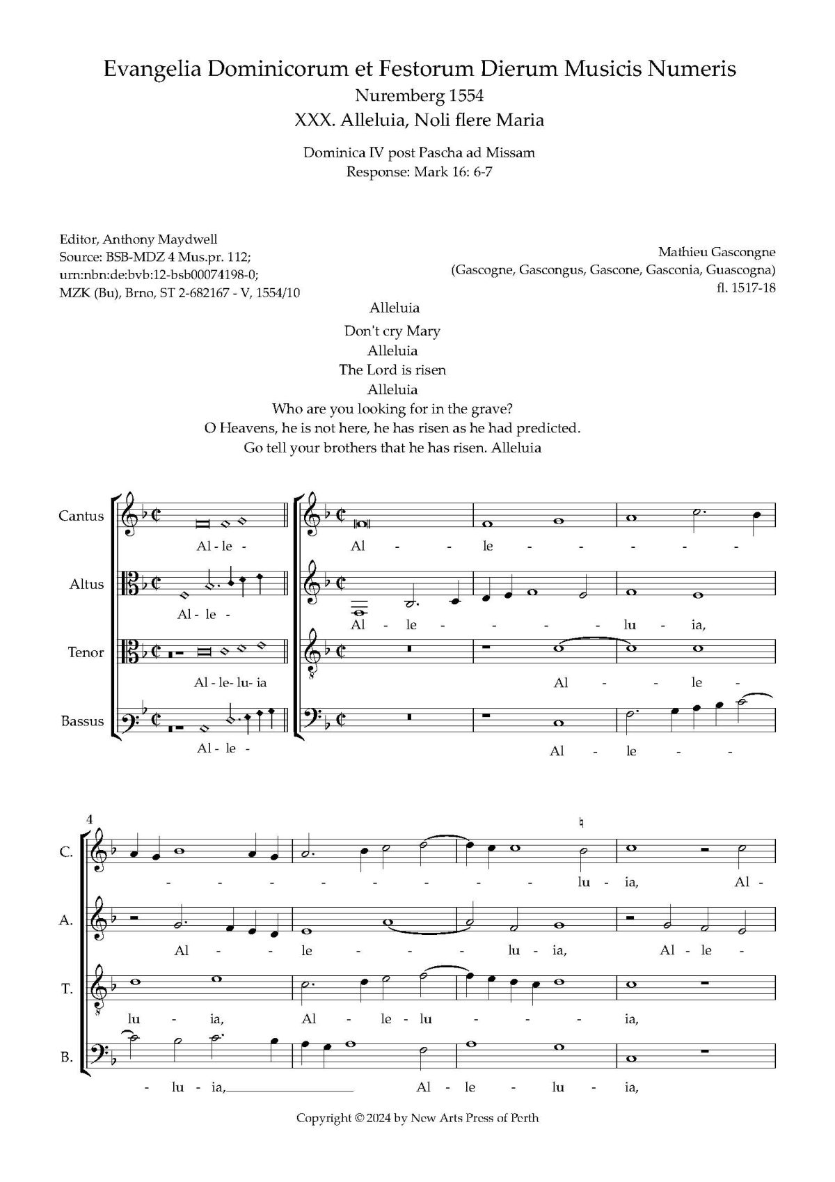 Alleluia, Noli flere Maria