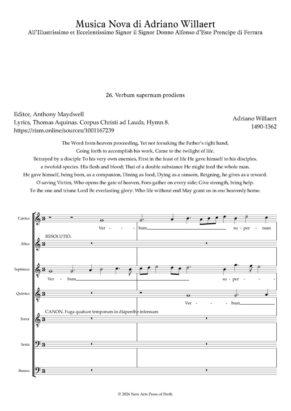 Verbum supernum prodiens
